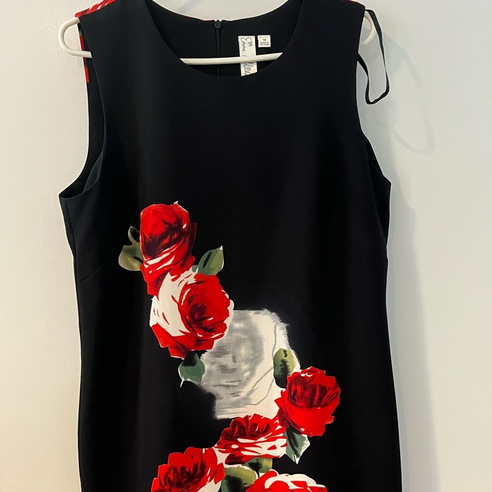 Plus Size Black Floral Dress